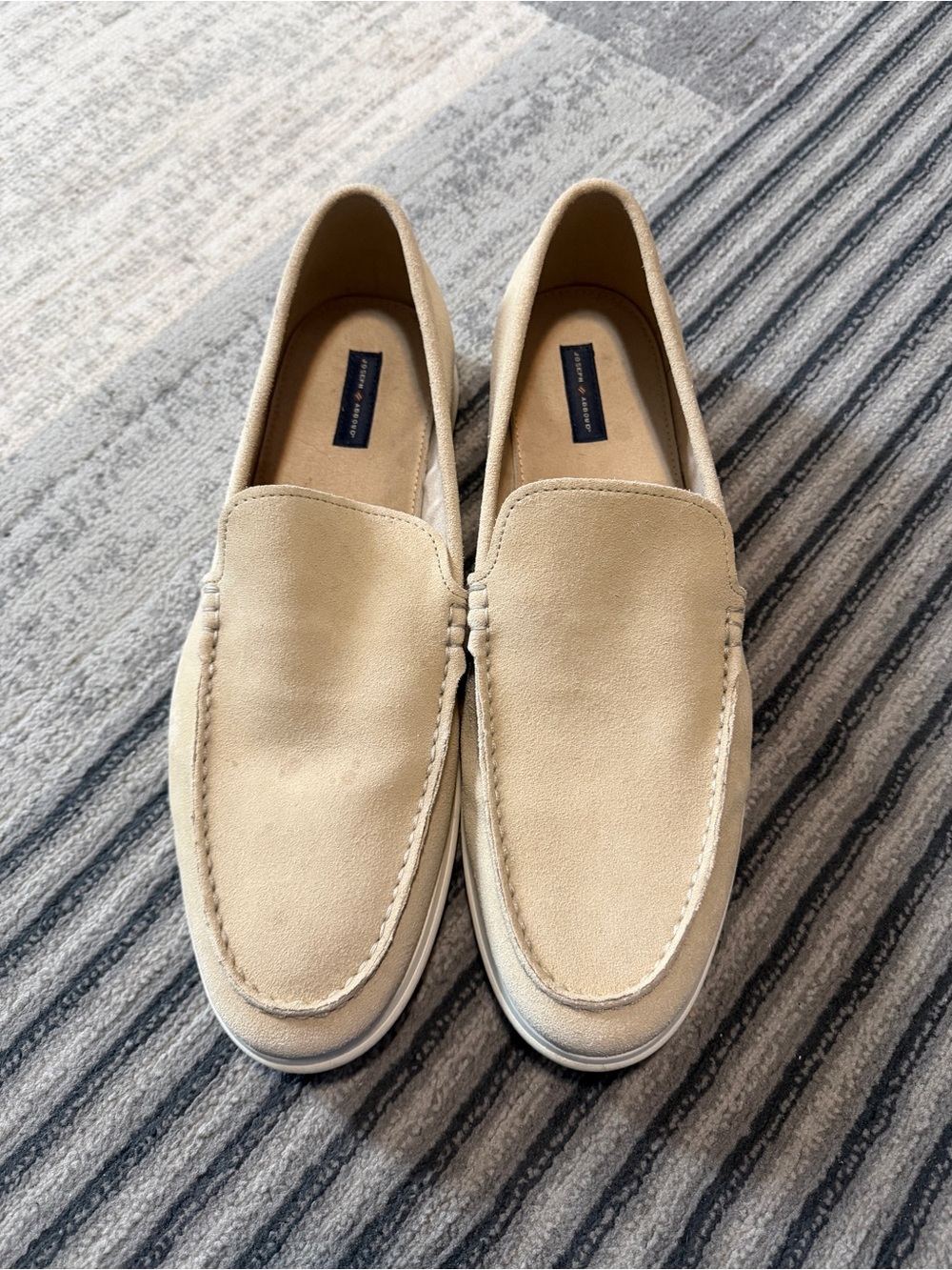 Men's Beige Suede Slip-On Loafers JOSEPH ABBOUD SIZE 15